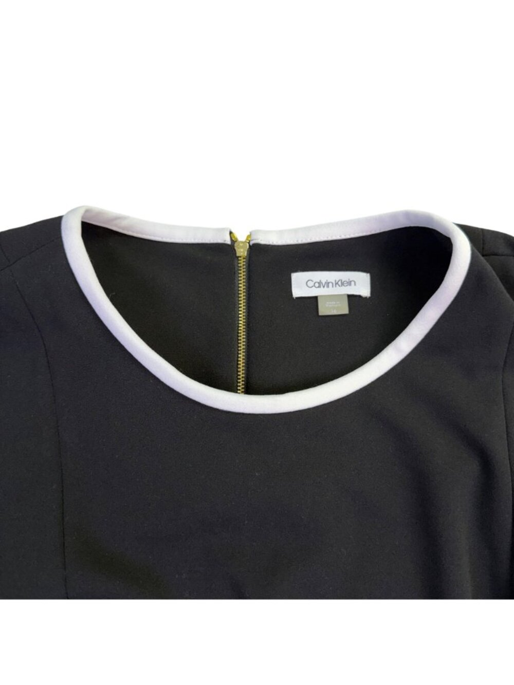 Calvin Klein Womens Black Classic Bell Sleeve Sheath Dress Size 16 - Picture 4 of 9